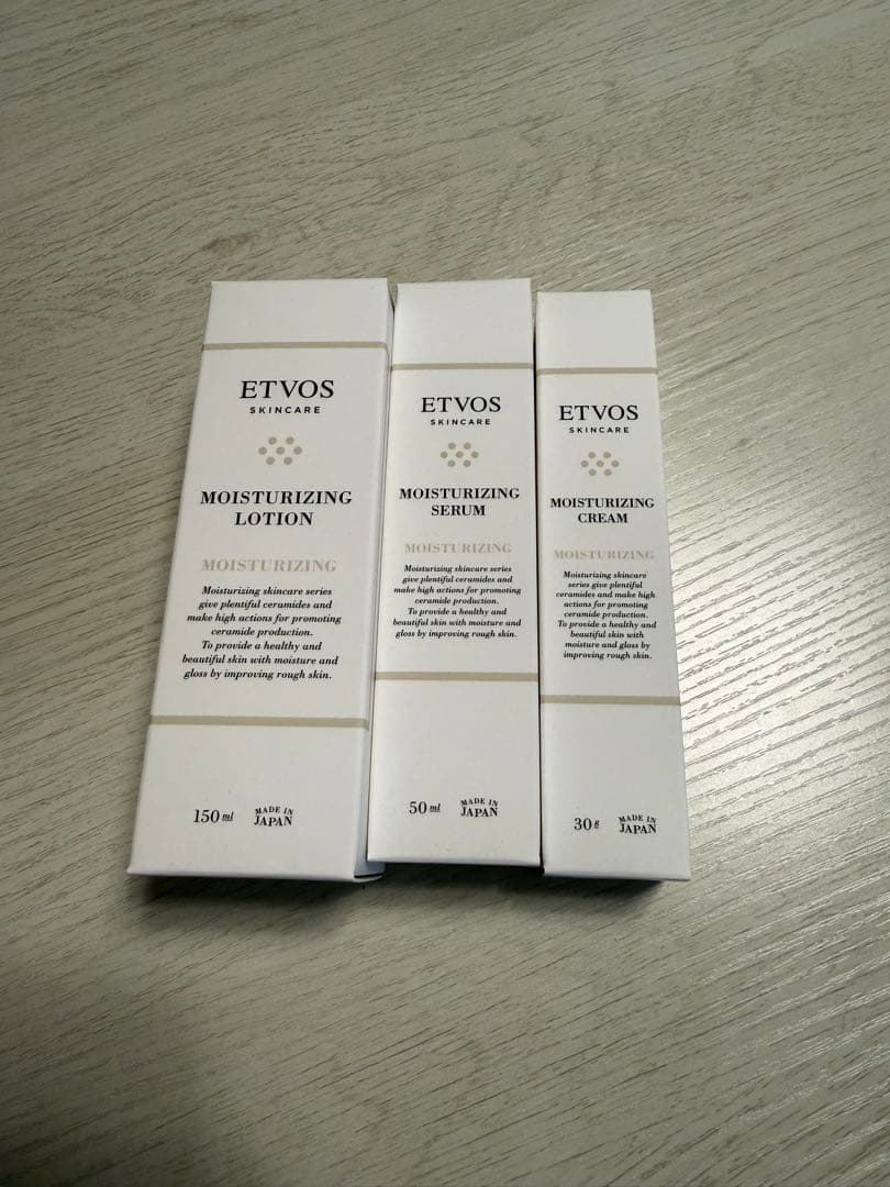ETVOS モイスチャライジング　化粧水、美容液、クリーム
