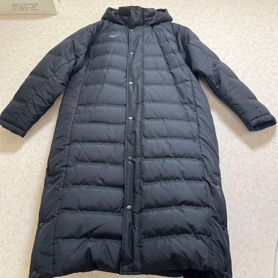 MIZUNOダウンベンチコートフード付き黒M