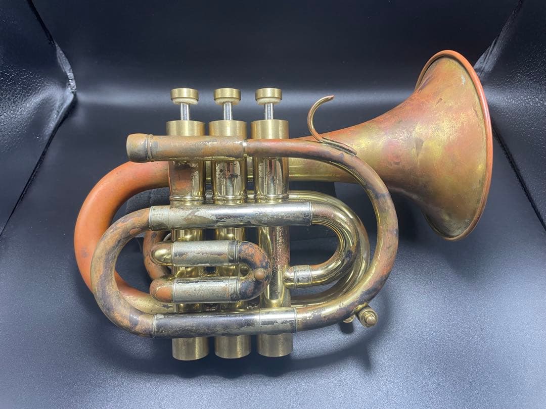 ポケットトランペット カスタム品 改造 値下げ Jマイケル TR-350PL ポケットトランペット 専用セミハードケース付 J