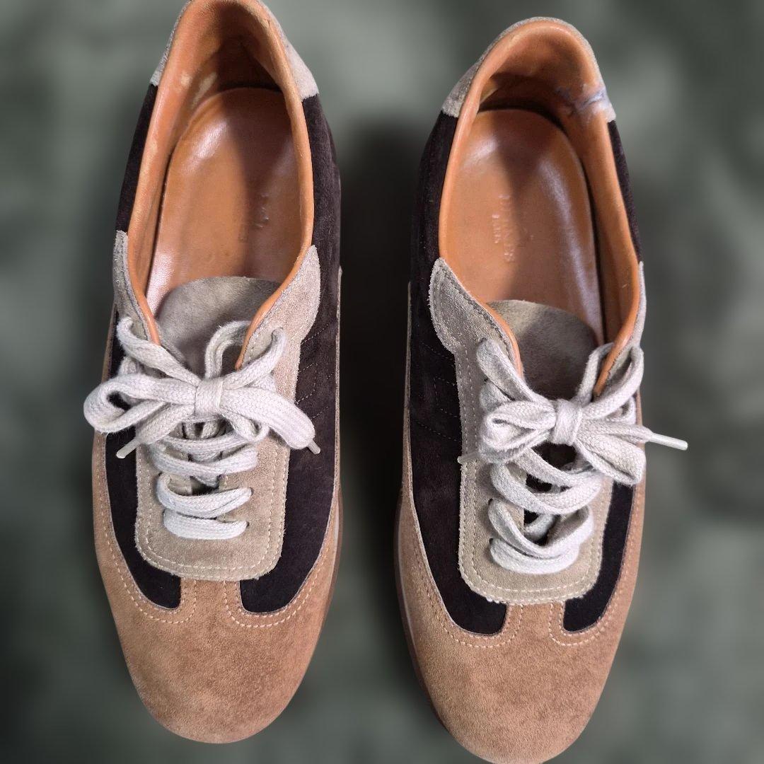 HERMES クイック ブラウンスエード スニーカー サイズ42 約27cm - メルカリ