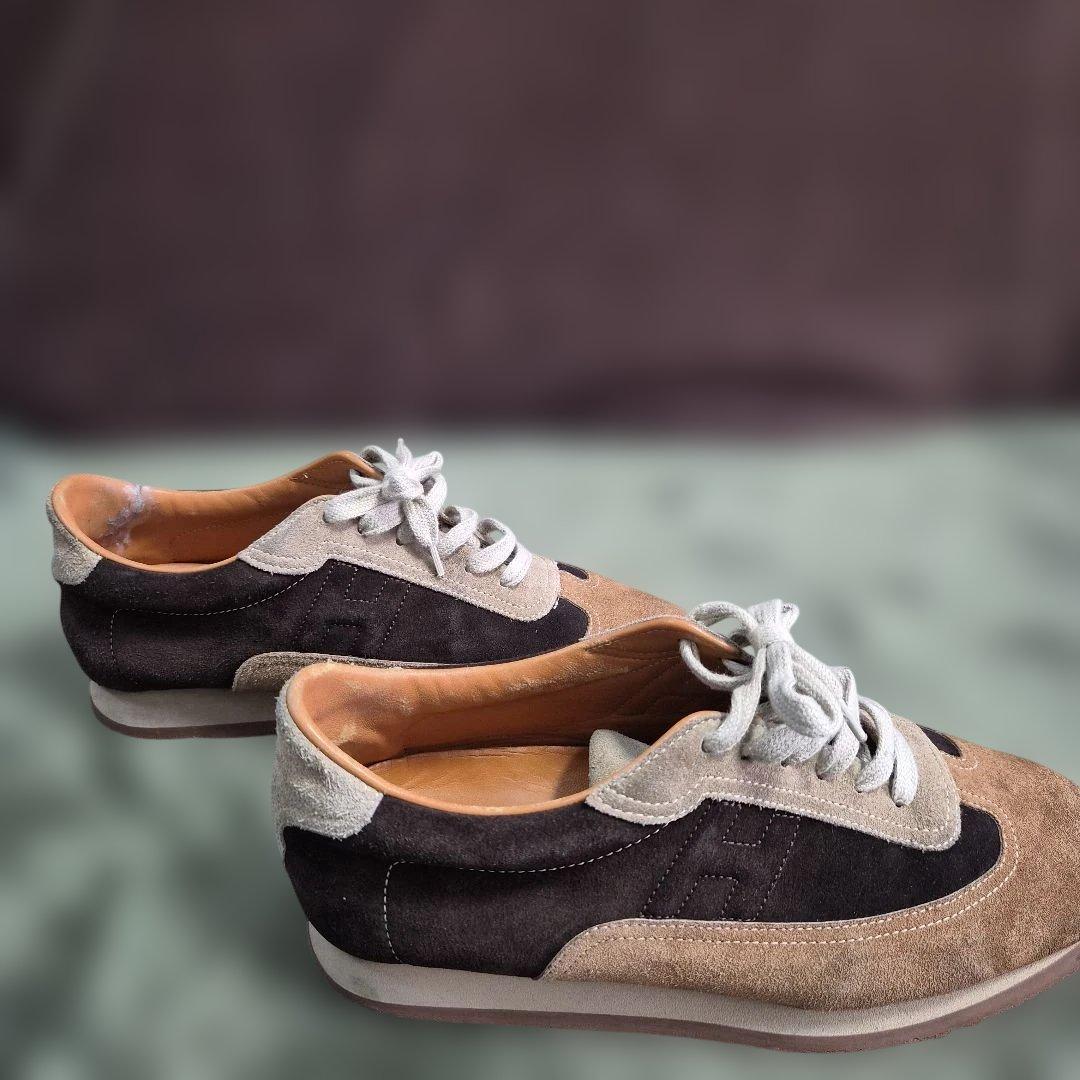 HERMES クイック ブラウンスエード スニーカー サイズ42 約27cm - メルカリ