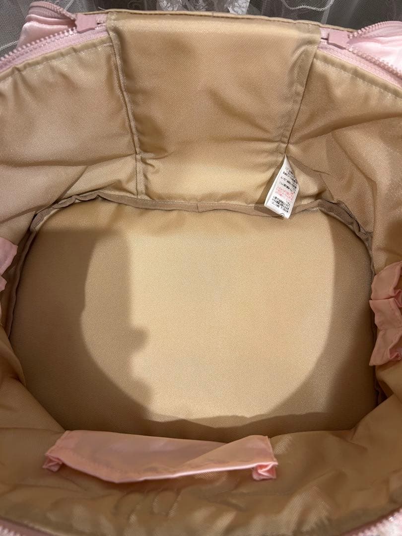 さえらamifie レースポーチ ピンクフリフリ可愛い大○横30×28持ち手入れ