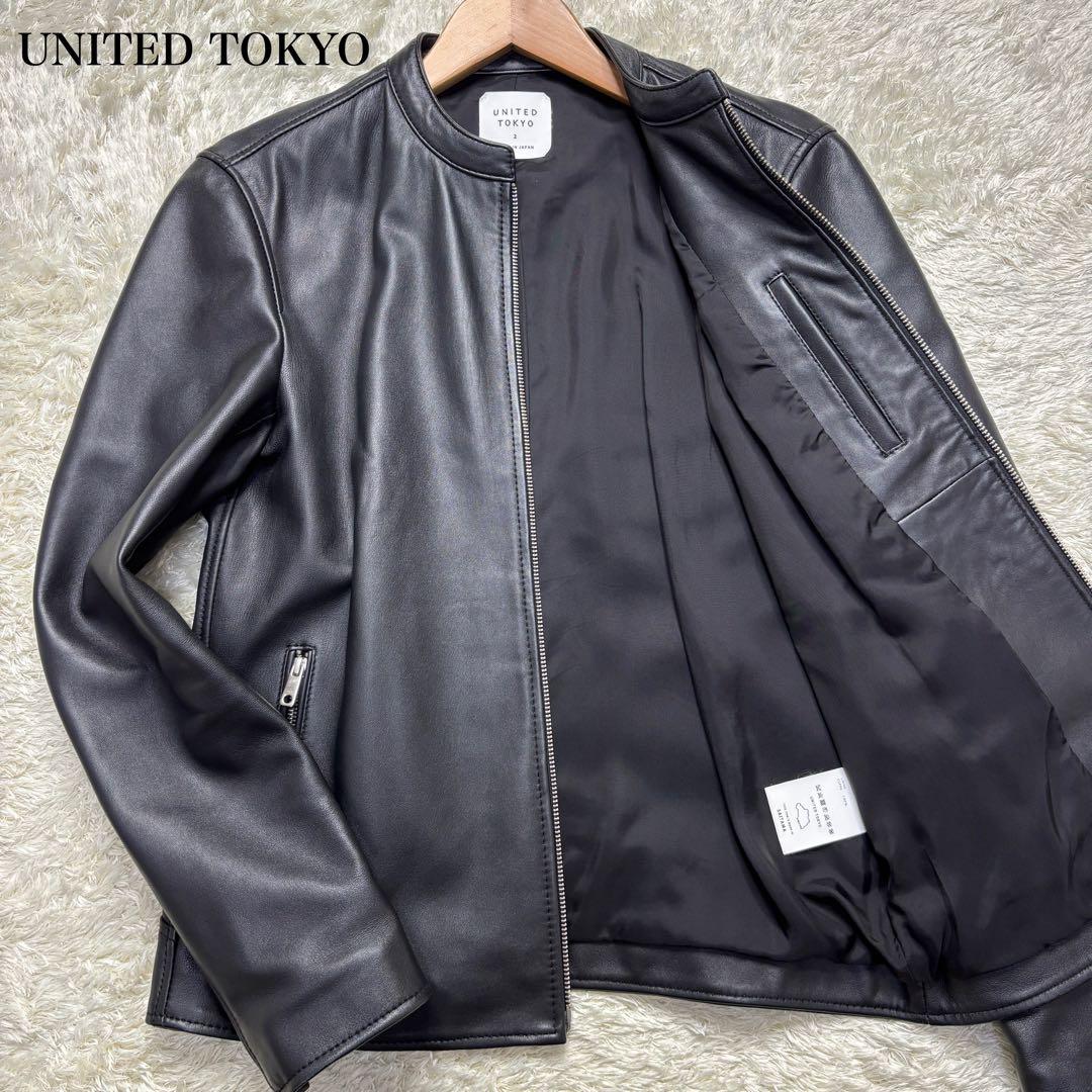 【極美品】ユナイテッドトウキョウ ライダース シングル ノーカラー サイズ2 M