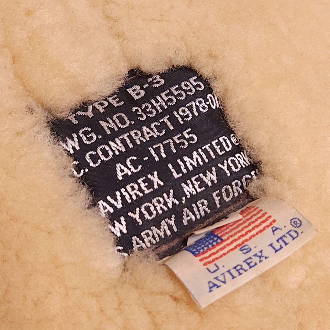 80s USA製 AVIREX TYPE B-3 B3 極厚 リアルムートンジ - メルカリ