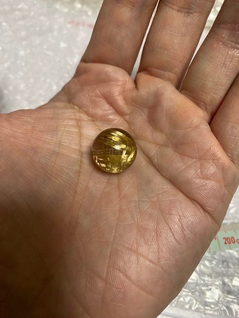 最高級　タイチンルチルクォーツ　太陽ルチル　放射ルチル　14ミリ玉　ブレスレット