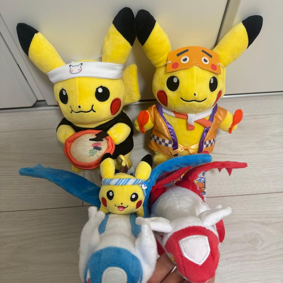 福岡限定　ポケモンセンター　ピカチュウ ぬいぐるみ　セット