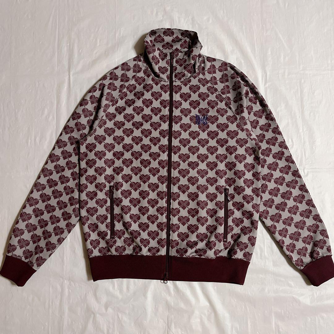 needles トラックジャケット　総柄　ハート　グレー　パープル
