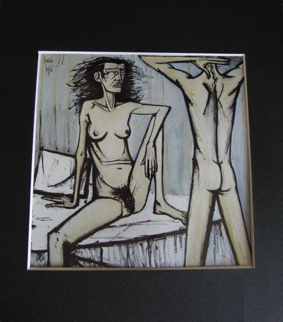 ベルナール・ビュッフェ、【Couple】、希少な額装用画集より、厳選、新品額装