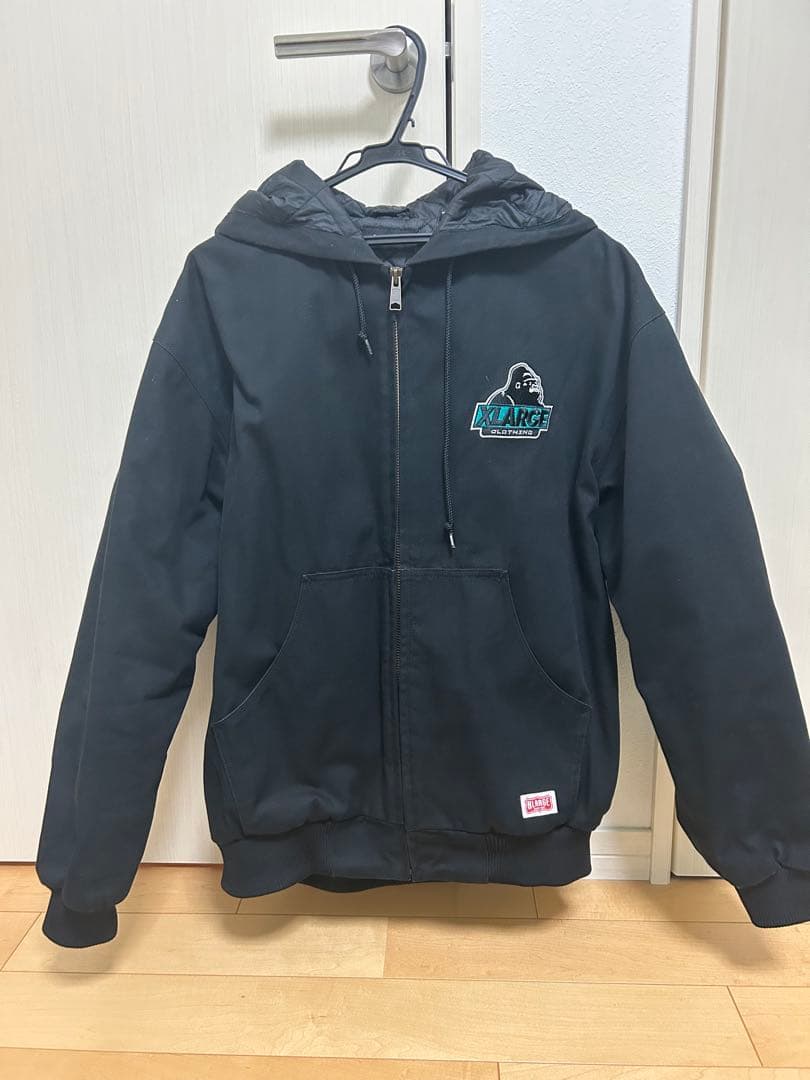 コムドットゆうた着用XLARGE フード付きアクティブジャケット ブラック