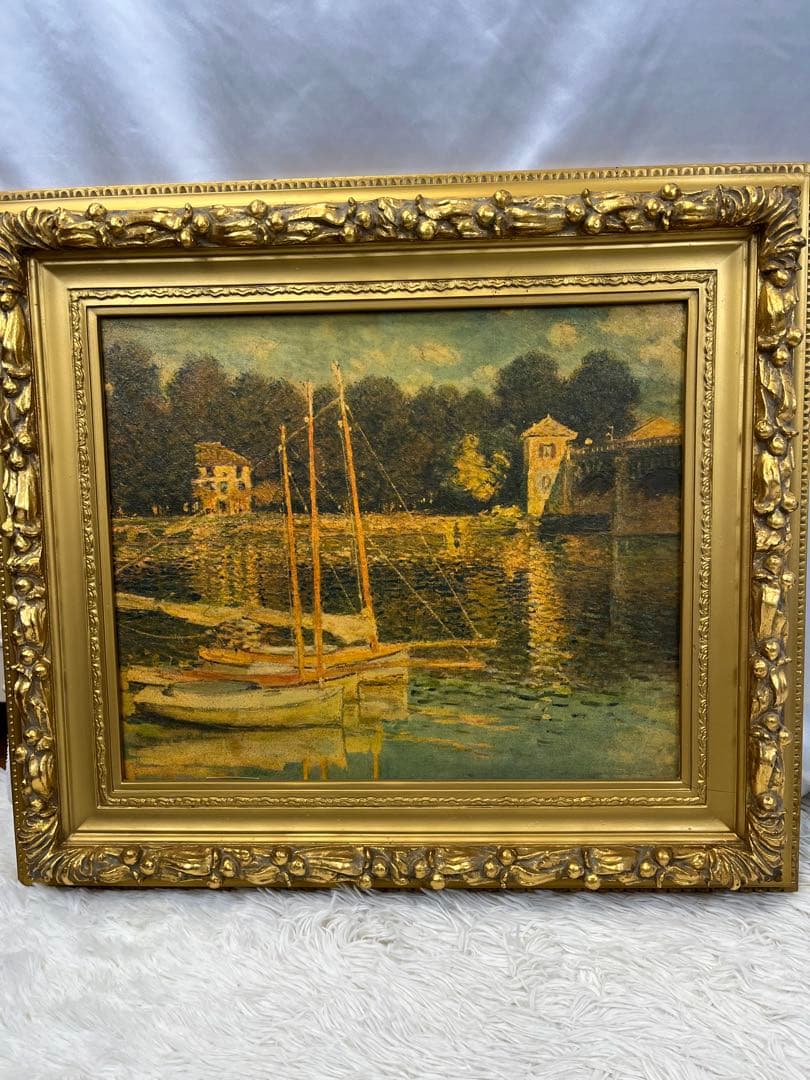 油彩画壁掛け モネ アルジャントイユの橋 複製版 1281