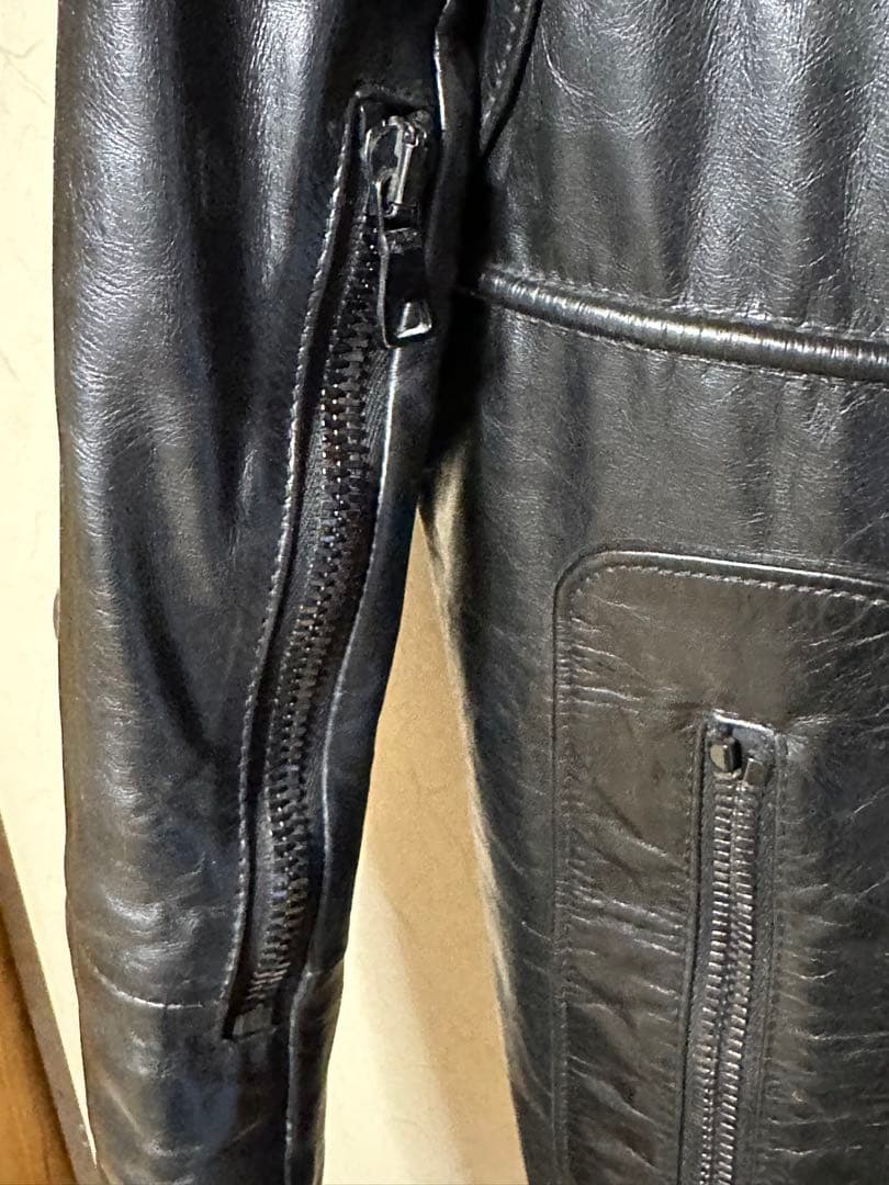 バルマンBALMAIN 黒レザーライダースジャケット サイズ52 - メルカリ