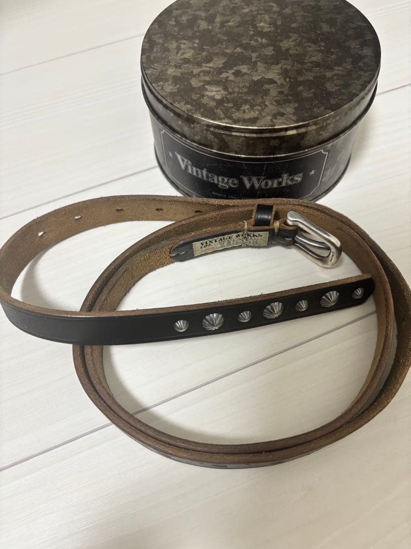 Vintage Works スタッズレザーベルト