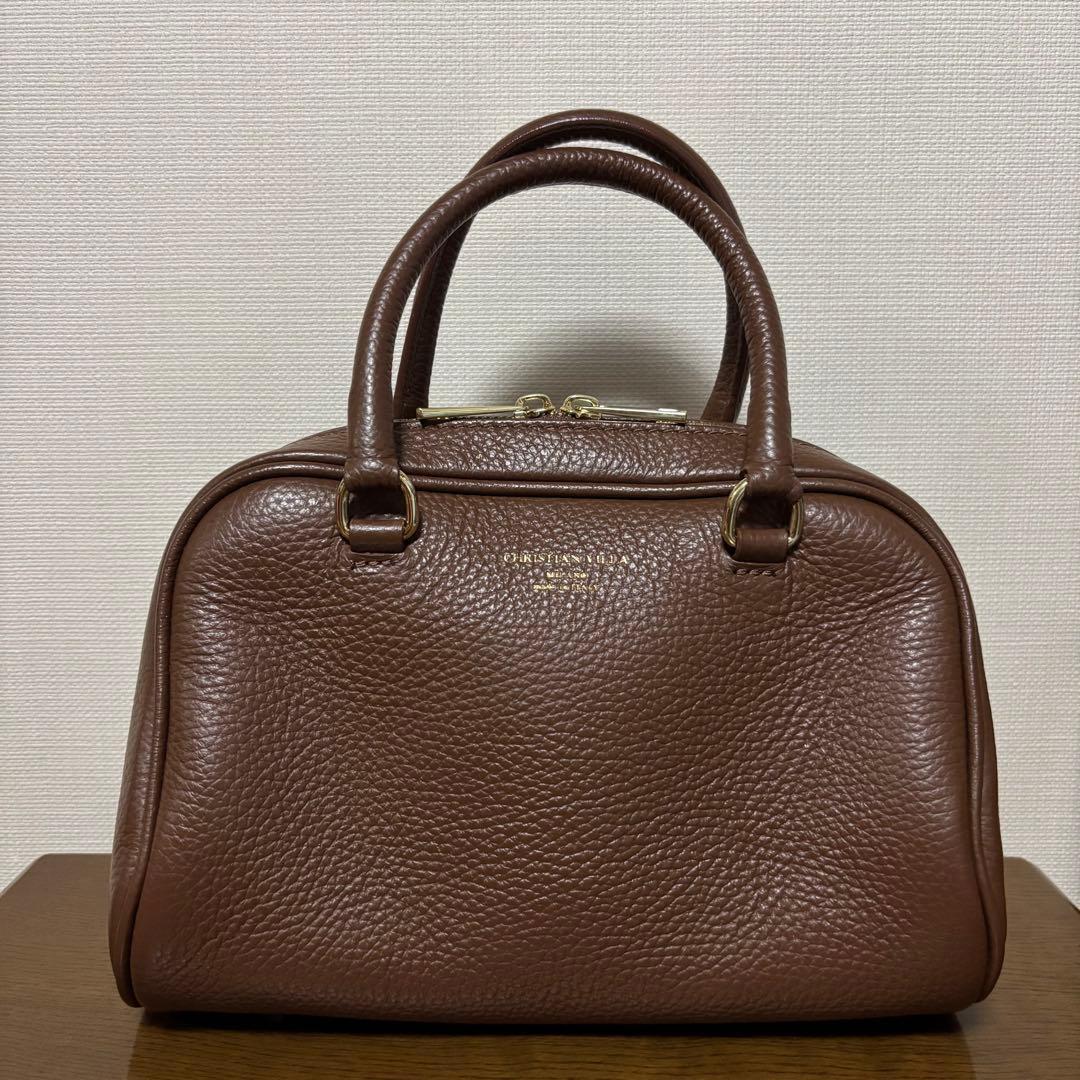 CHRISTIAN VILLA ブラウン 2way ボストンバッグ