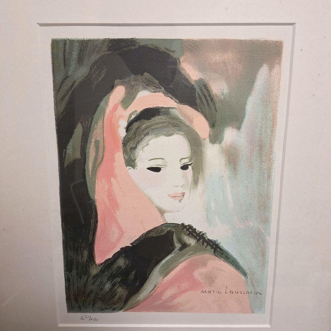 マリー・ローランサン リトグラフ エディション有 額装 大判 美術品