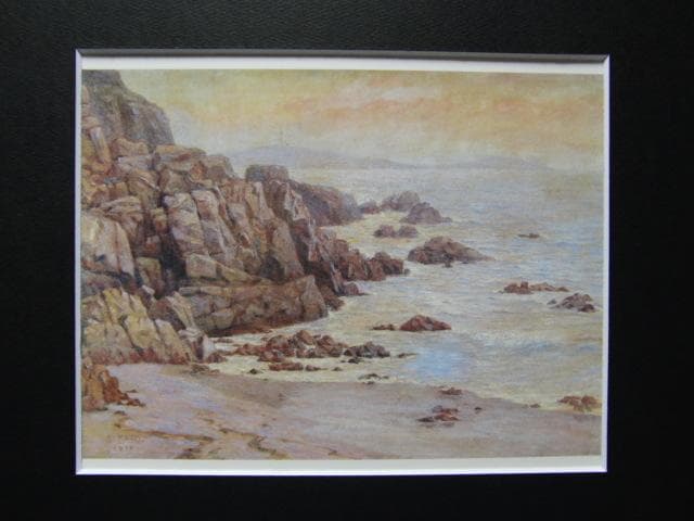 加藤静児、【風景　師崎】、希少な大判額装用画集より、美品、日本人画家、新品額装付