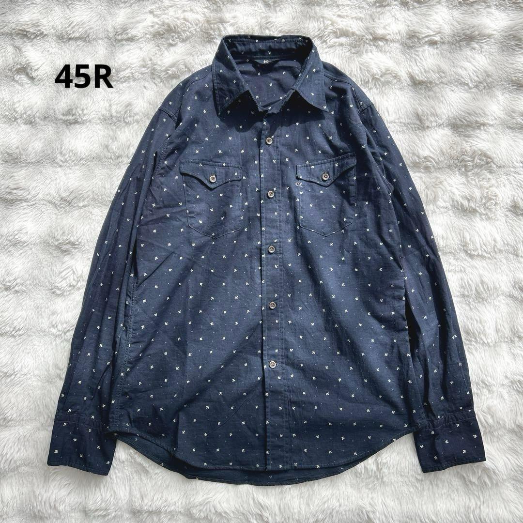 45R★総柄　インディゴ染　シャツ　ブラウス　コットン　藍色 楽天市場】インディゴ（シャツ・ブラウス｜トップス）：レディース