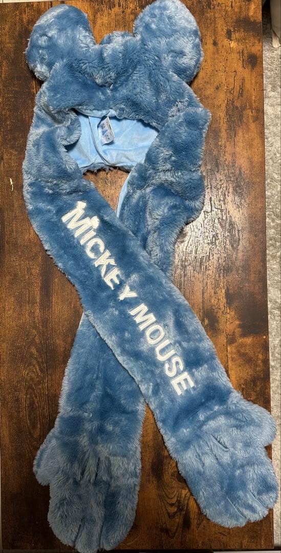 Disney ファンキャップ マフラーキャップ 2点セット 青 - メルカリ