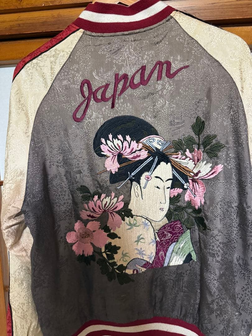 花旅楽団 SCRIPT スクリプト リバーシブルスカジャン 芸者 鶴 Mサイズ 鳳凰刺繍スカジャン リバーシブル 花旅楽団 SCRIPT メンズ レディース