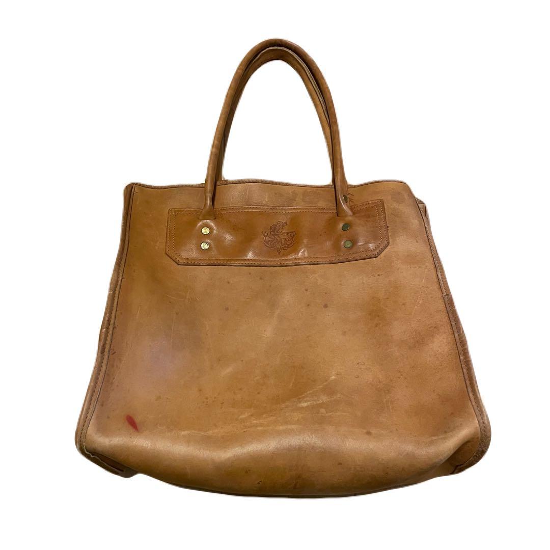 80s〜　GOKEYS ゴーキーズ レザー トートバッグ 大容量 ブラウン