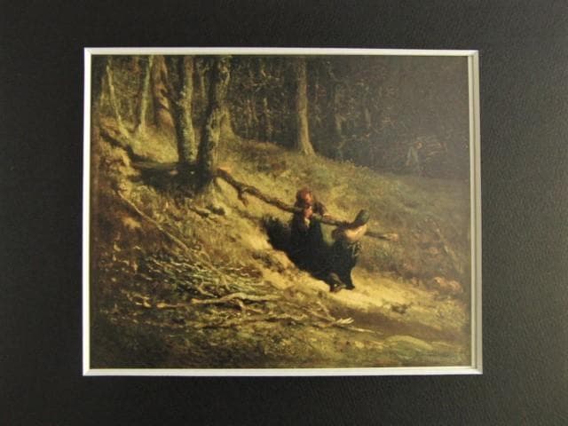 ジャン＝フランソワ・ミレー、【薪木とり】、希少な額装用画集より、状態良好