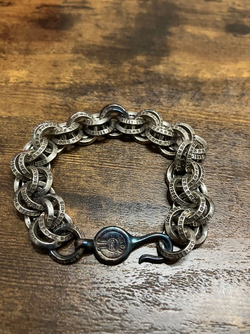 断*中様 クロムハーツ　ダブルリングシルバーブレスレット