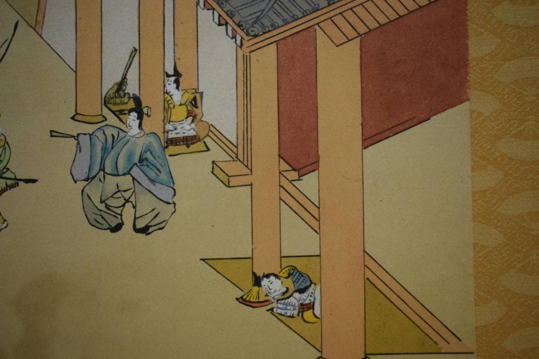 輝一/平治物語図/大和絵/桐共箱付/布袋屋掛軸HJ-453 - メルカリ