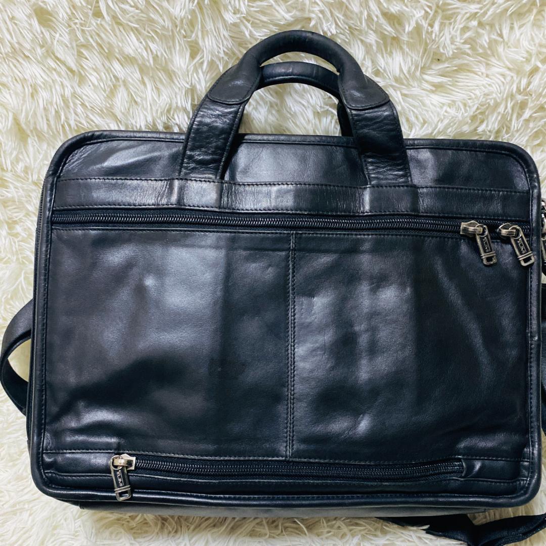 TUMI トゥミ 高級 2way レザービジネスバッグ 本革 黒 ショルダー