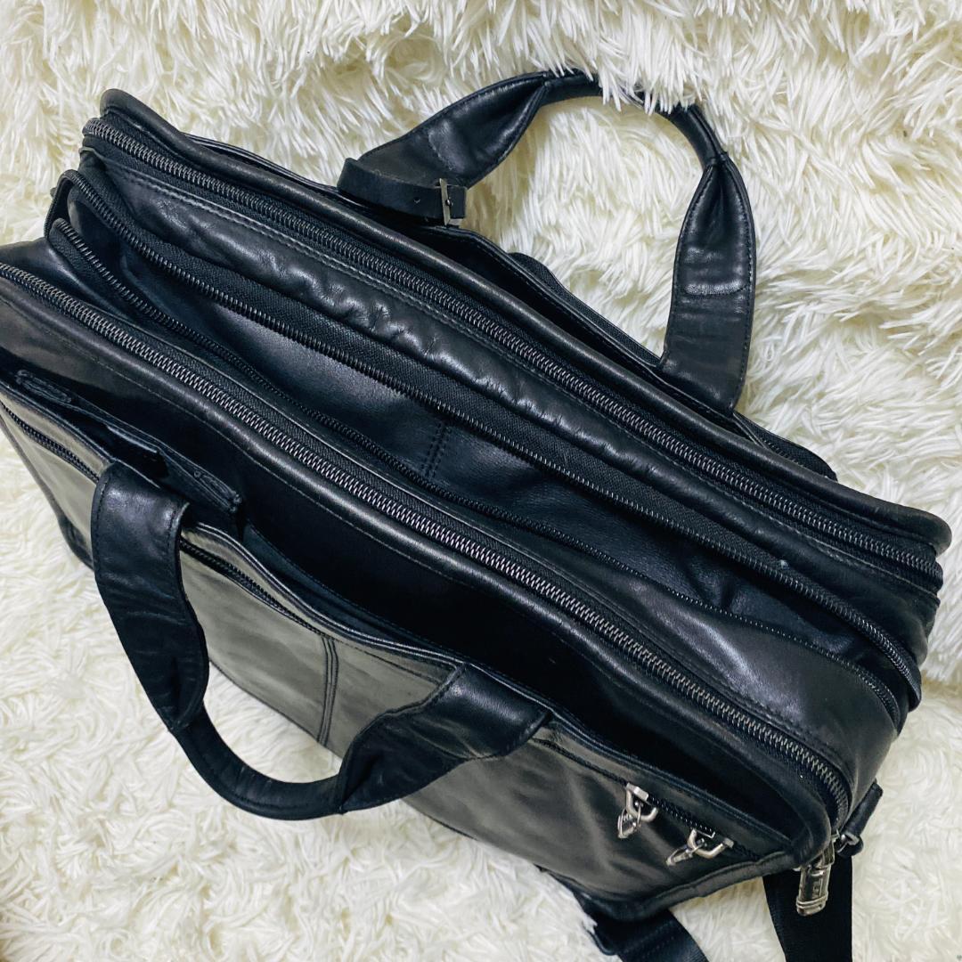 TUMI トゥミ 高級 2way レザービジネスバッグ 本革 黒 ショルダー
