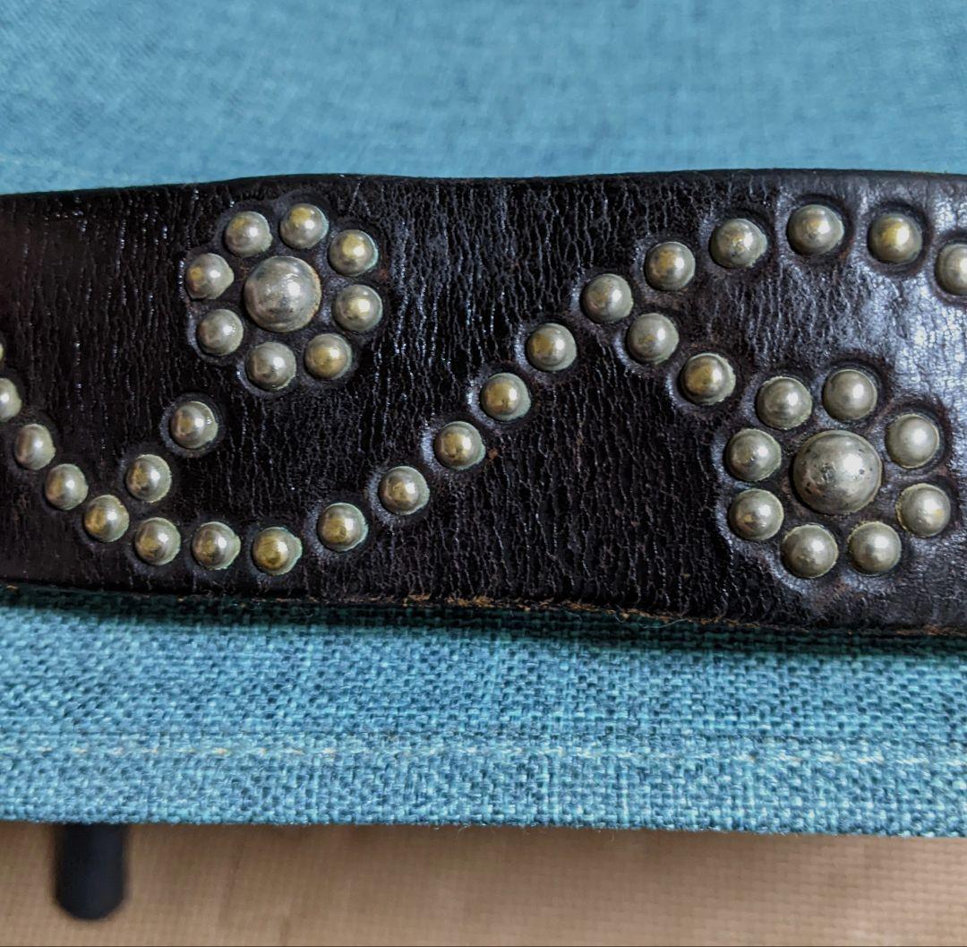 希少 木村拓哉 愛用品 HTC バングル 黒 フラワー スタッズ レザー