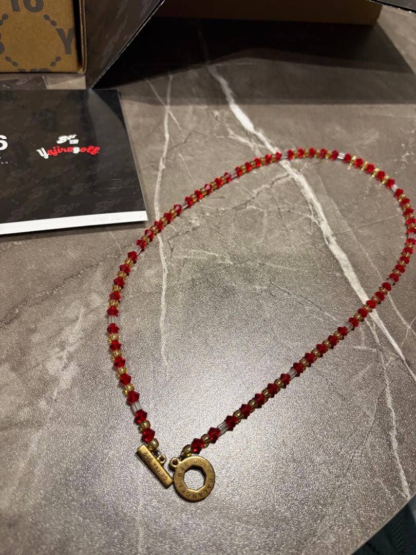 846 ネックレスGOLD TITA22【レッ #] L (50cm)