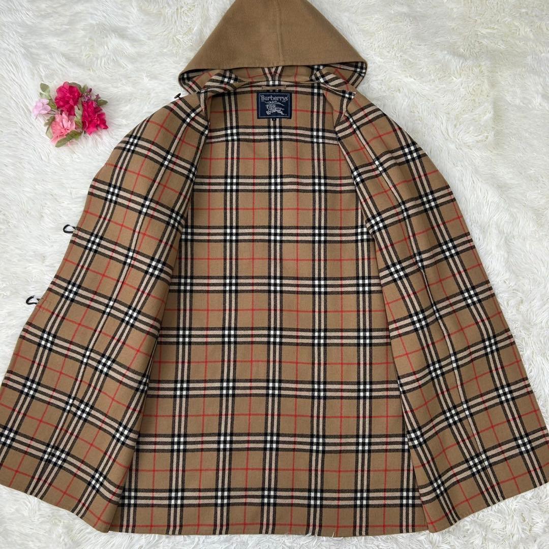極美品/L】バーバリー ダッフルコート メガノバチェック カシミヤ混