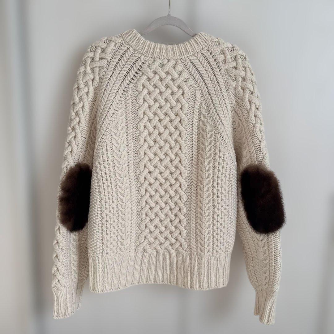 ドゥロワー　ミンクパッチセーター