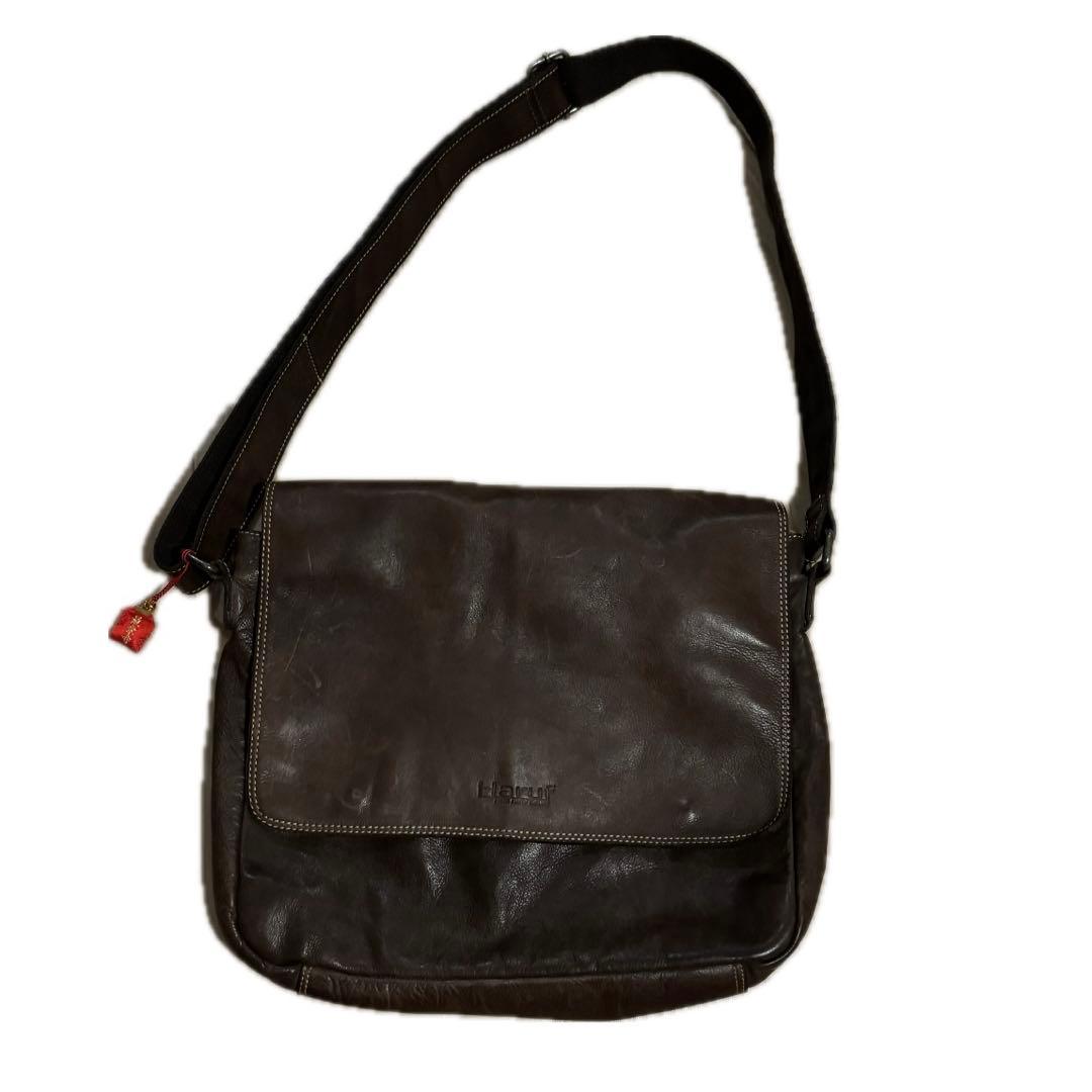 リアルレザー　メッセンジャーバッグ　ブラウン　ワンショルダー　y2k 00s