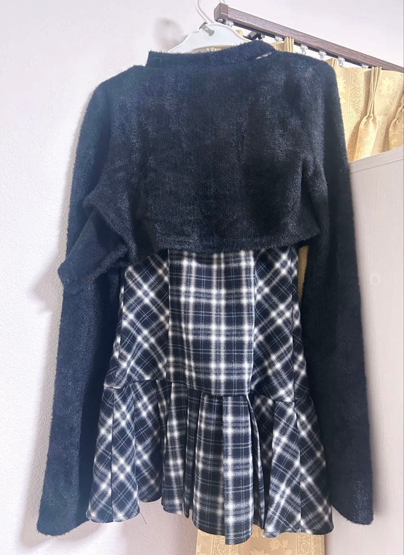 Bunnylis ファーボレロ・チェックミニワンピース - メルカリ