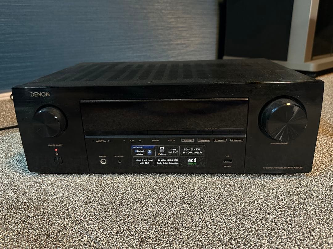 DENON AVアンプ ブラックAVR-X550BT アンプ5.2ch