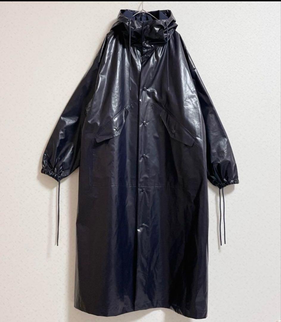 HYKE ハイク　レインコート　モッズコート　パープル　紫　ポリウレタン　S 2WAY レインコート カッパ かっぱ 雨合羽 コート パンツ 2通り 撥水