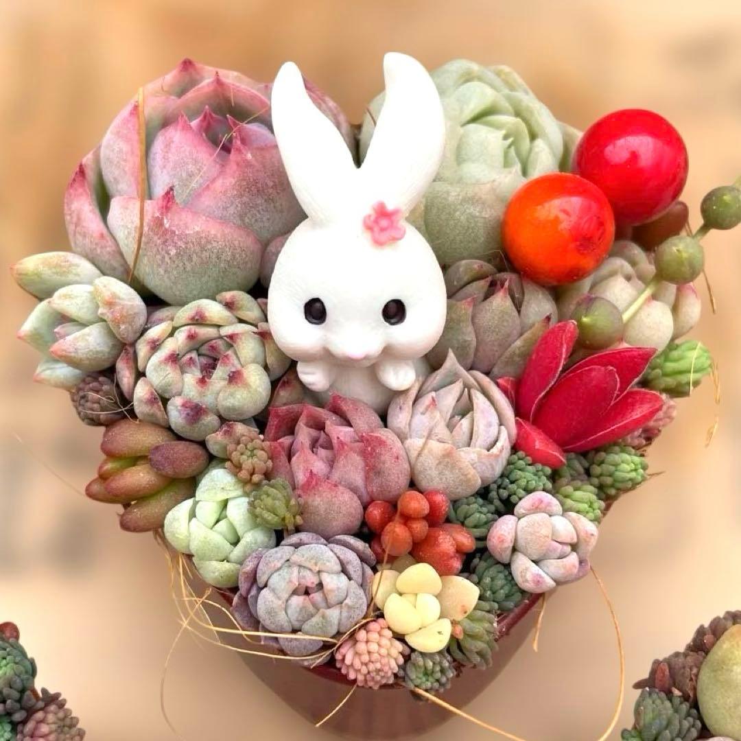 ❤️そのまま飾れる寄せ植え❤️うさちゃん3点セット - メルカリ