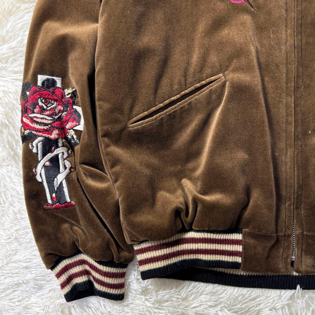 美品】テーラー東洋 別珍 リバーシブル スカジャン M 沖縄 スカル USMC