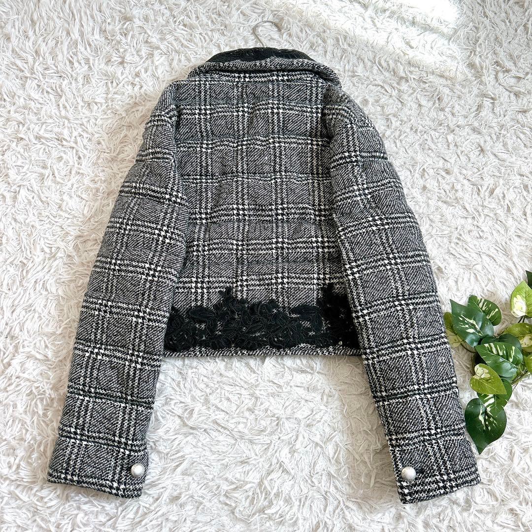 美品⁂エルマンノフィレンツェ⁂ショートコート グレンチェック レース