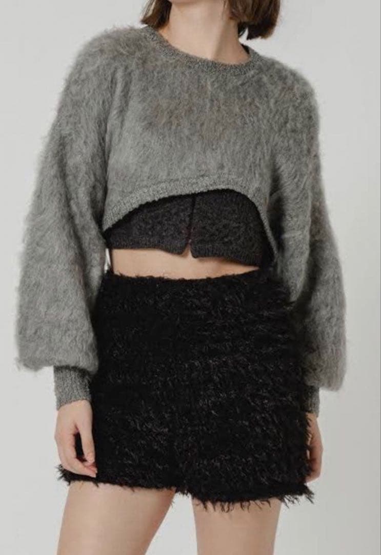 Eaphi FLUFFY WAVE KNIT グレー