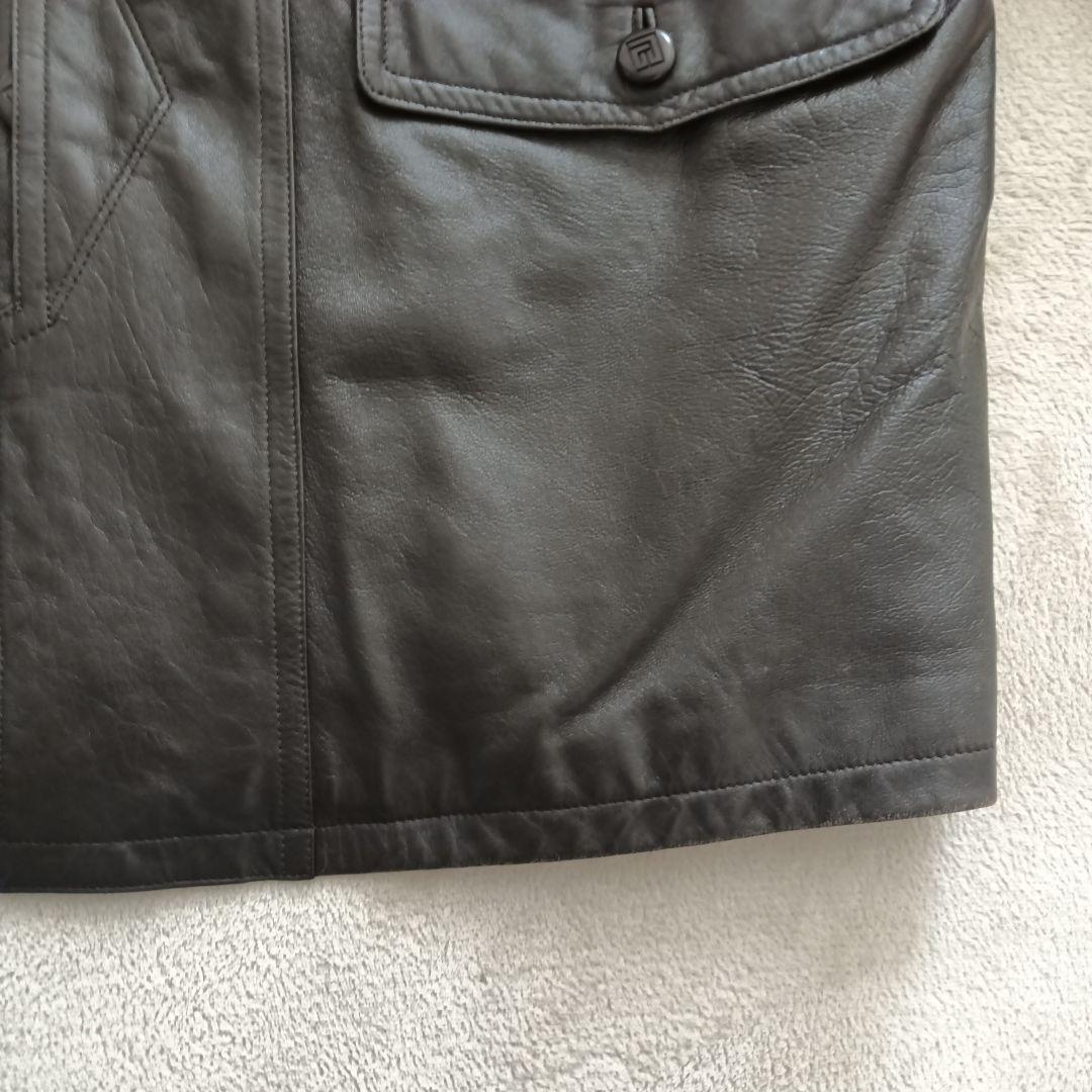 ピエールバルマン ラムレザーコート ヴィンテージ ブラウン サイズLL