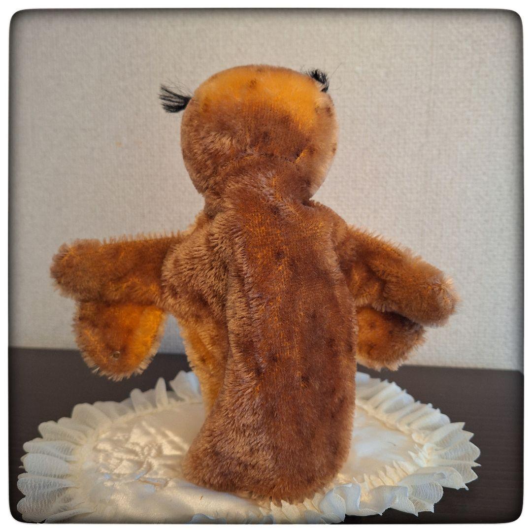 手踊り人形 パペット ふくろうWittie】ヴィンテージ シュタイフ 美品