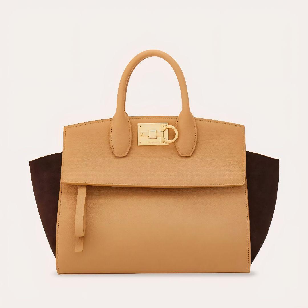 極美品【フェラガモ】スタジオ ソフト カラーブロック 2way