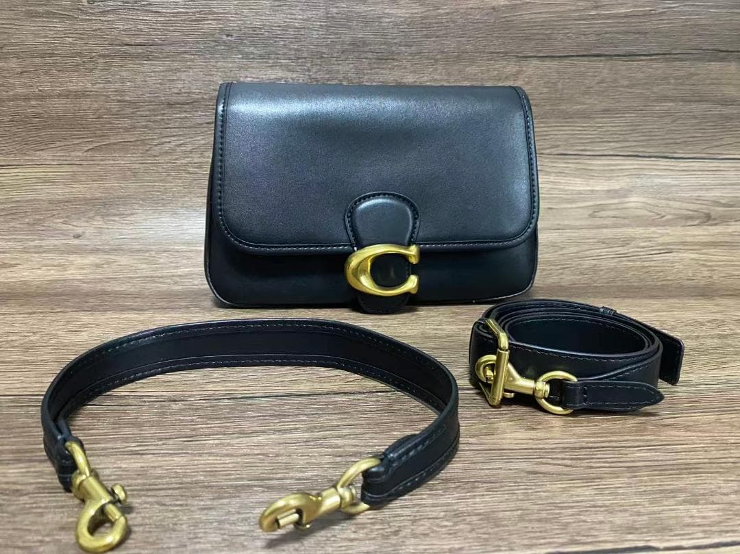 COACHブラックレザーショルダーバッグ COACH（コーチ） メンズ バッグ デニム レザー シグネチャー ロゴ