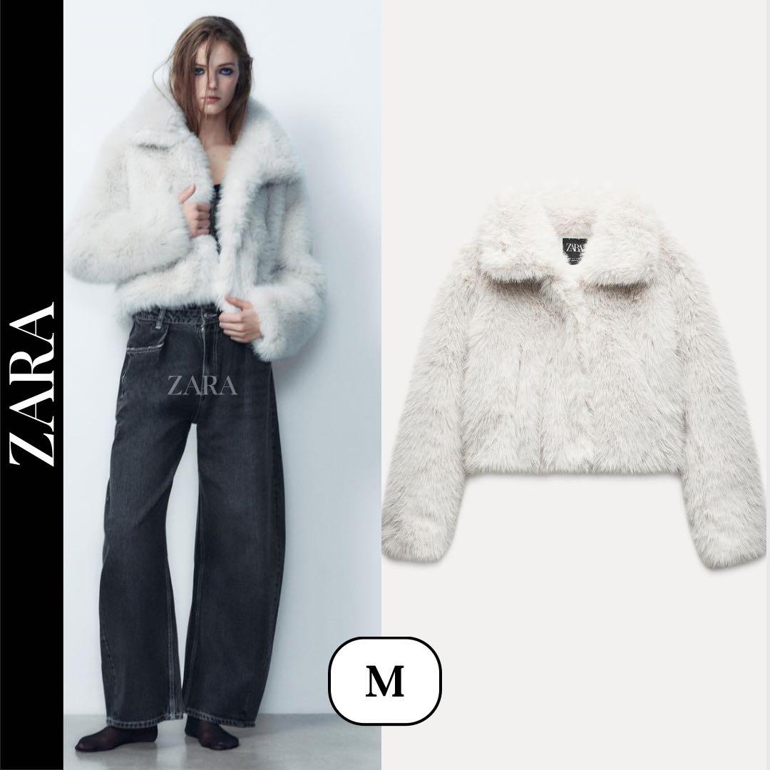 ZARA ザラ ショート丈フェイクファーコート M - メルカリ
