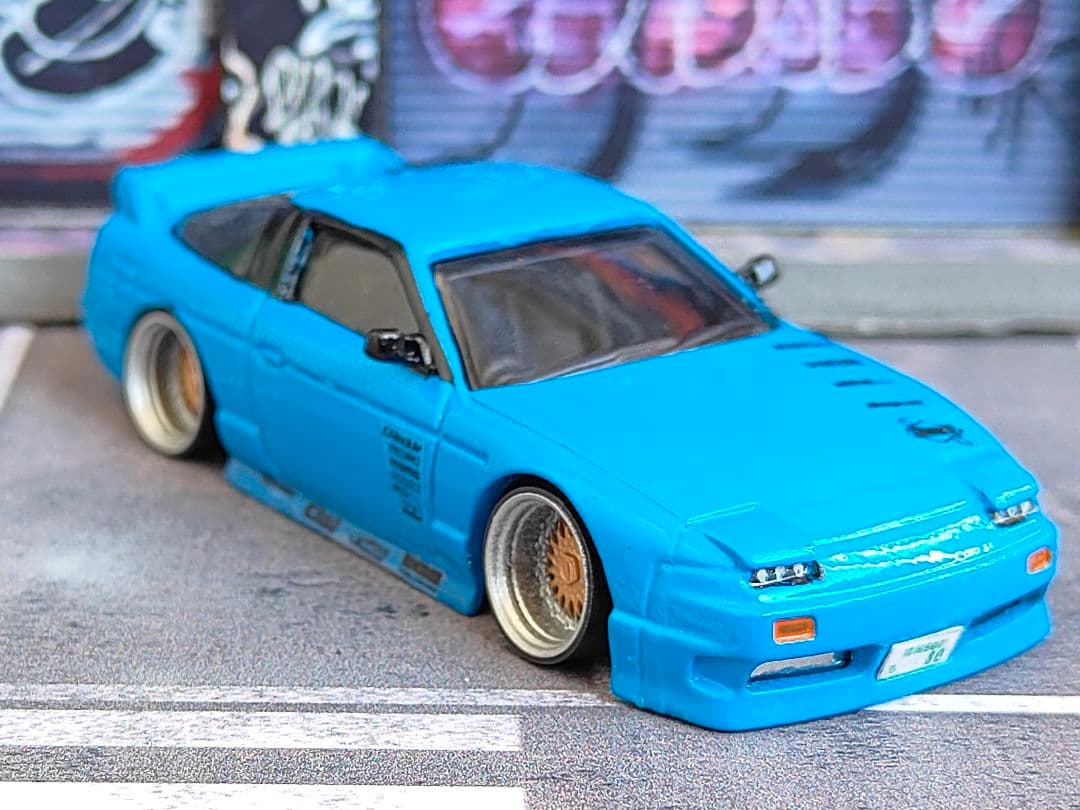 ホットウィールカスタム 日産 シルビア 180sx 青☆自作☆深リム