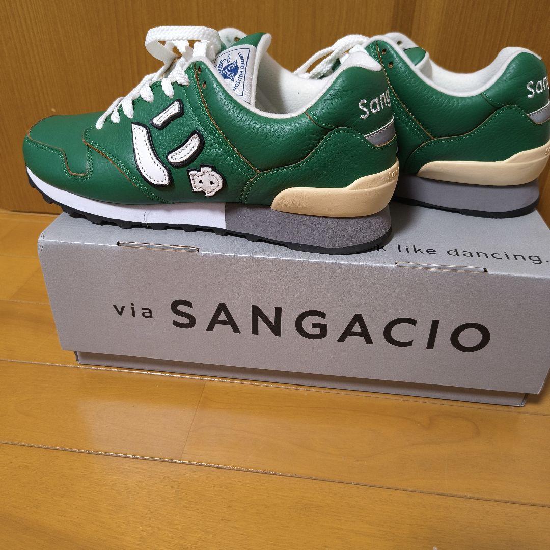 SANGACIO スニーカー US 7.5 グリーン(イタリアンレザー製) - メルカリ