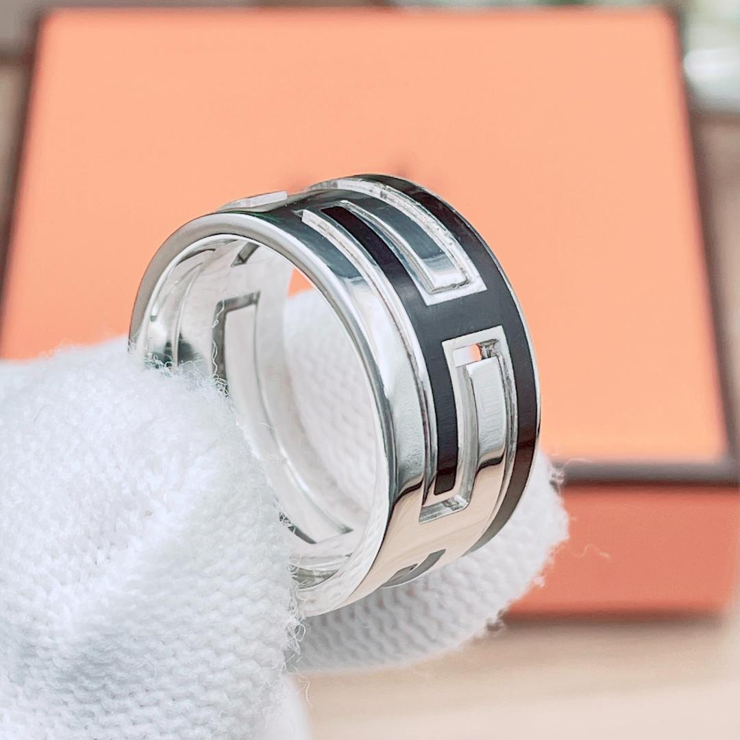 ◇エルメス◇新品仕上済 ムーブ ムーヴアッシュ リング ブラック 925