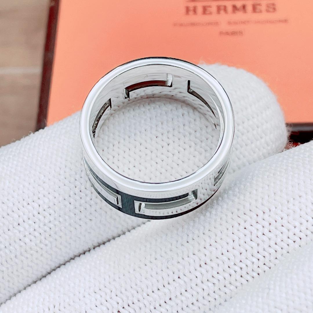 ◇エルメス◇新品仕上済 ムーブ ムーヴアッシュ リング ブラック 925