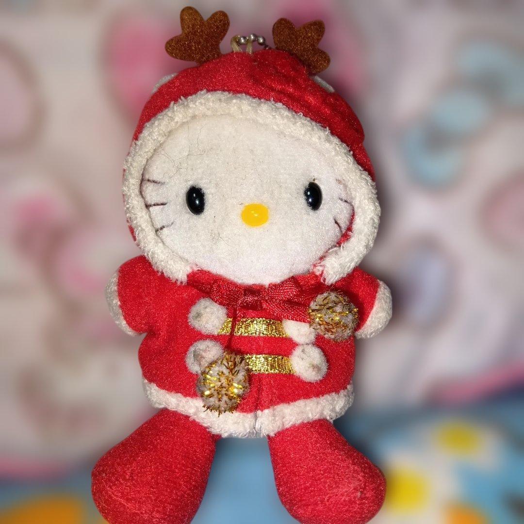 ハローキティ 25周年限定トナカイサンタぬいぐるみマスコット1999レアXmas